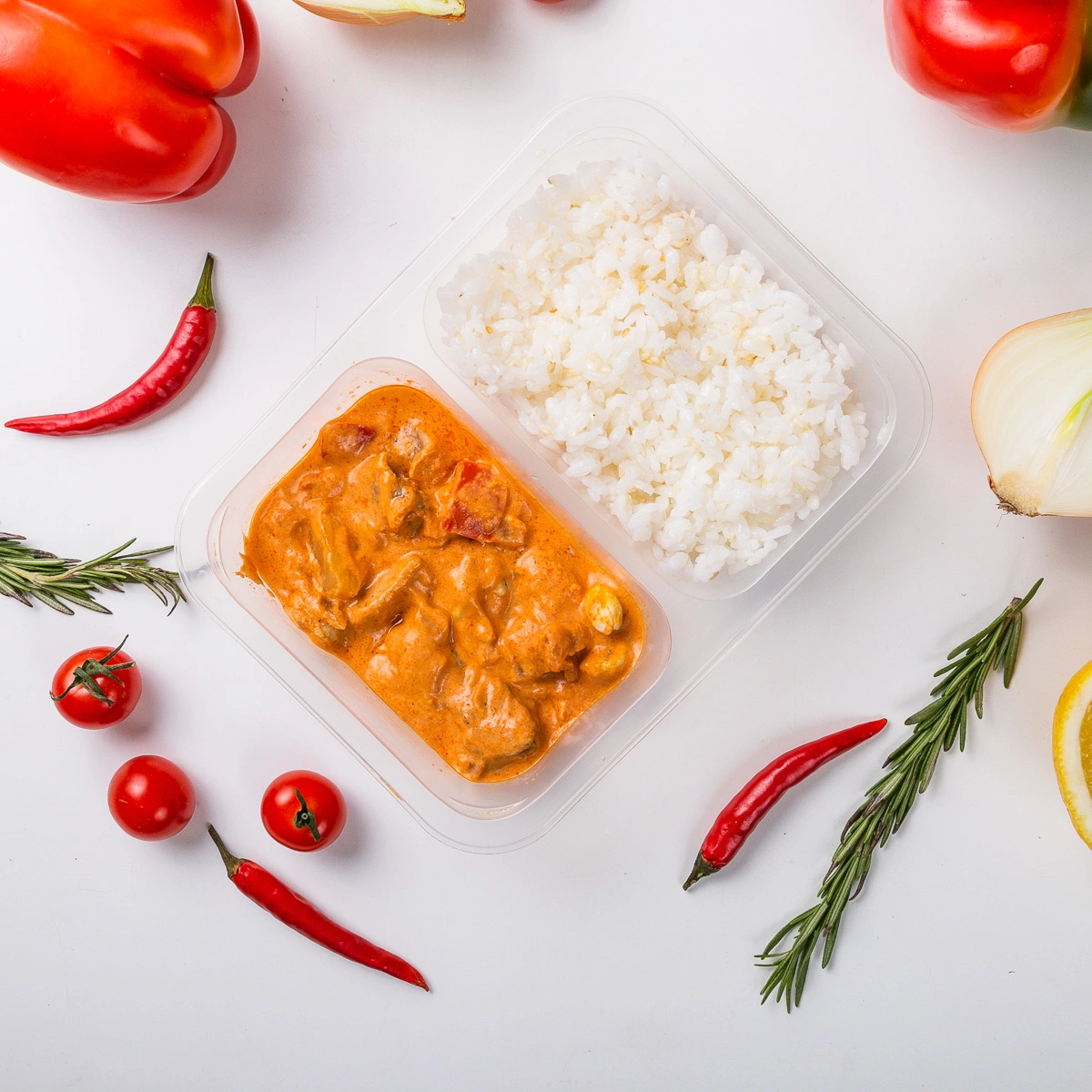 Курица карри с рисом